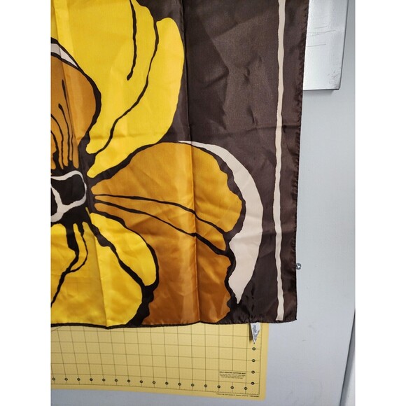Vintage Retro Brown Yellow Totes Rain Scarf Water Repellent 27' x 27" - Picture 5 of 10